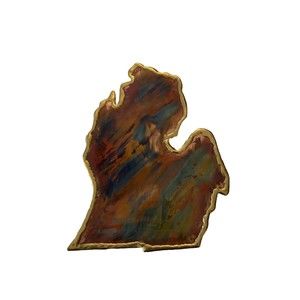 Copper Art Lower Michigan Wall Decor 8x6”